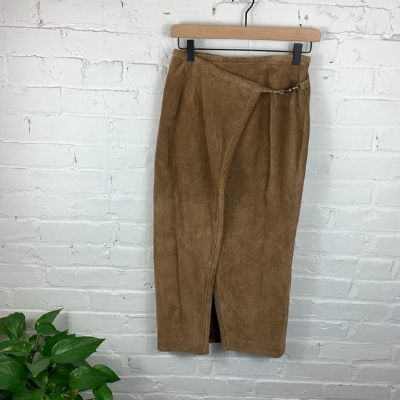 Vintage Dresses & Skirts - Vintage Banana Republic A-line Midi Skirt Brown